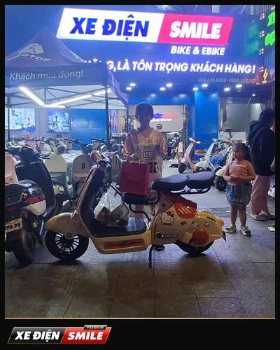 Khách nhận xe tại Xe Điện Smile